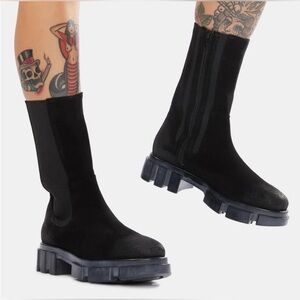 Free People Brooks Chelsea Suede Leather Tall Boots size 41